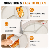 3-in-1 Nonstick Omelet Pan with Heat Resistant Handle 3-Cup Breakfast Divided Grill Frying Pan for Egg Kitchen Utensils