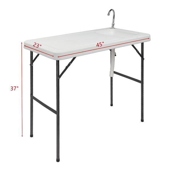 Outdoor Table Rectangular with Sink Faucet