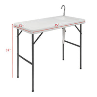 Outdoor Table Rectangular with Sink Faucet