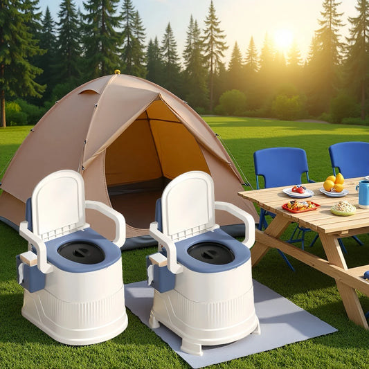Portable Travel Toilet Chair for Adults - Odor-Proof Easy-Clean