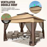 11x11 Pop Up Gazebo Tent with Mosquito Net & Canopy