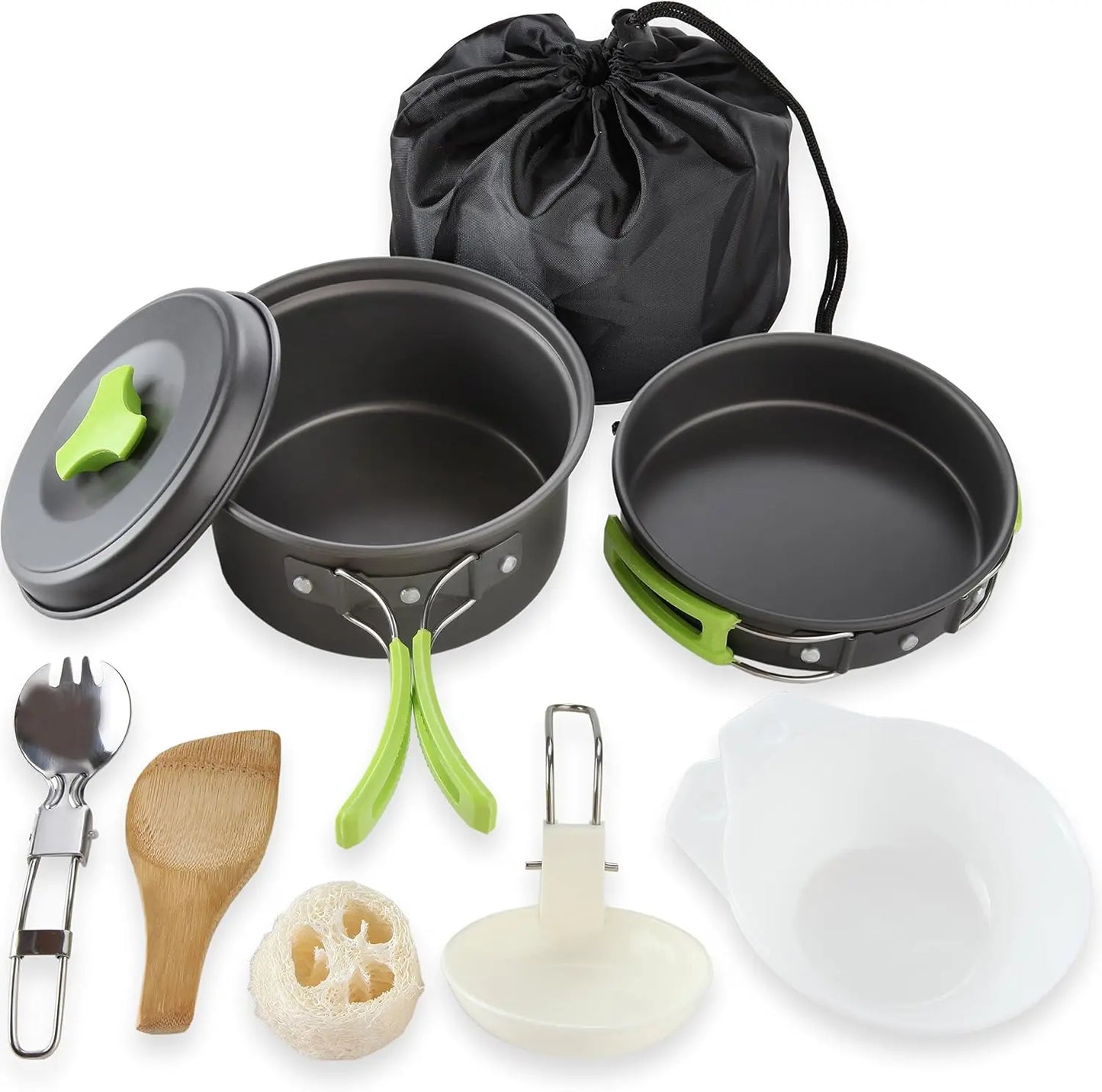 Camping Cookware Mess Kit for Backpacking – 10-Piece Set