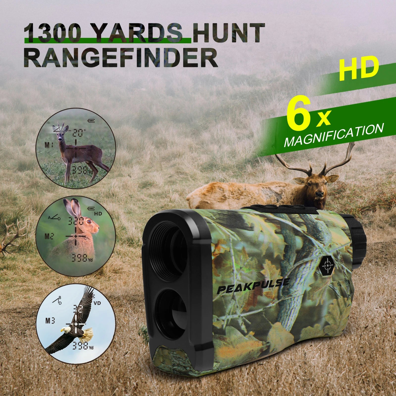 PEAKPULSE 1300 Yards Laser Range Finder for Hunting & Hiking