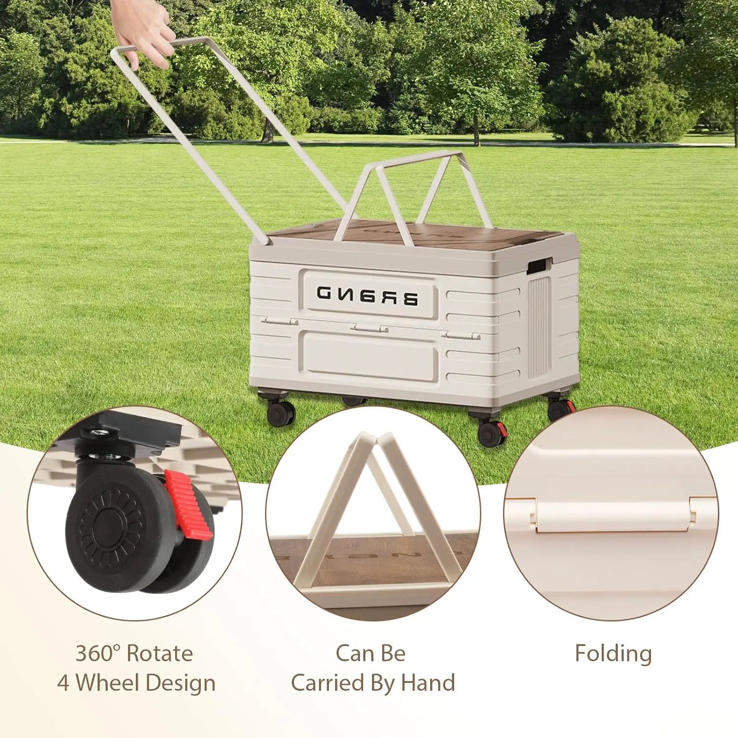 360° Rotating Foldable Storage Cart – Mobile Organizer with Silent Wheels