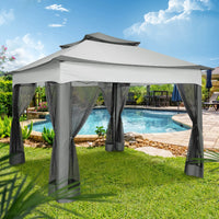 11x11 Pop Up Gazebo Tent with Mosquito Net & Canopy