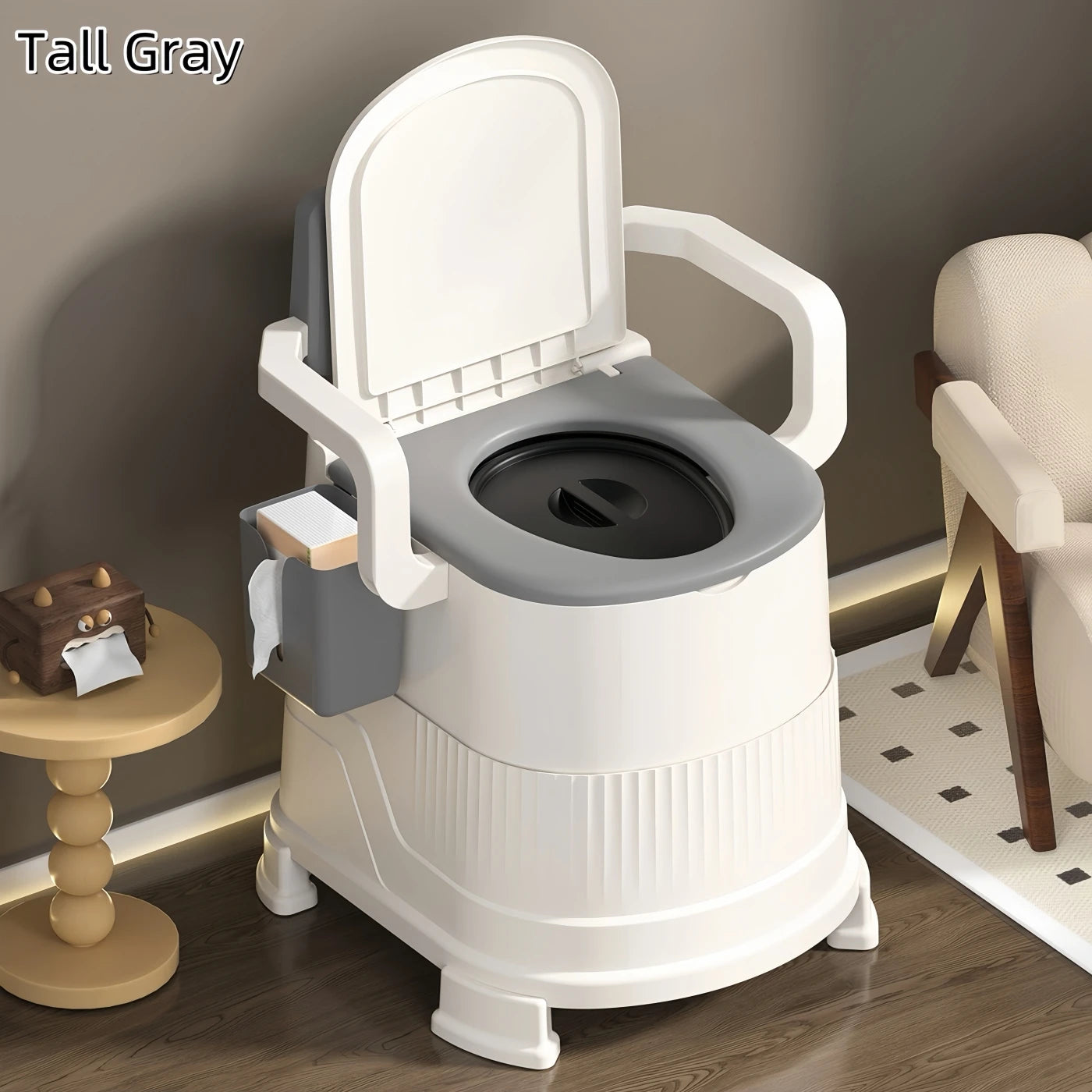 Portable Travel Toilet Chair for Adults - Odor-Proof Easy-Clean