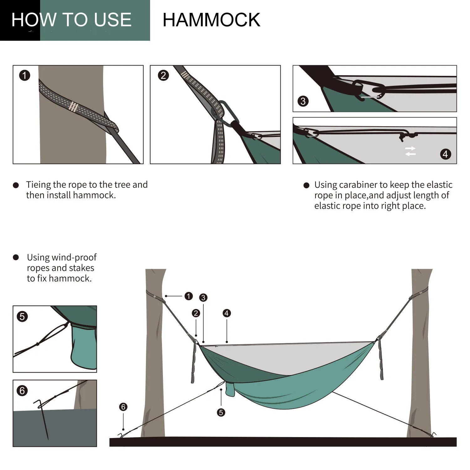 Heavy Duty Camping Hammock with Mosquito Net & Rain Fly – Waterproof Outdoor Survival Hammock System