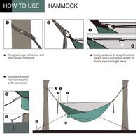 Heavy Duty Camping Hammock with Mosquito Net & Rain Fly – Waterproof Outdoor Survival Hammock System