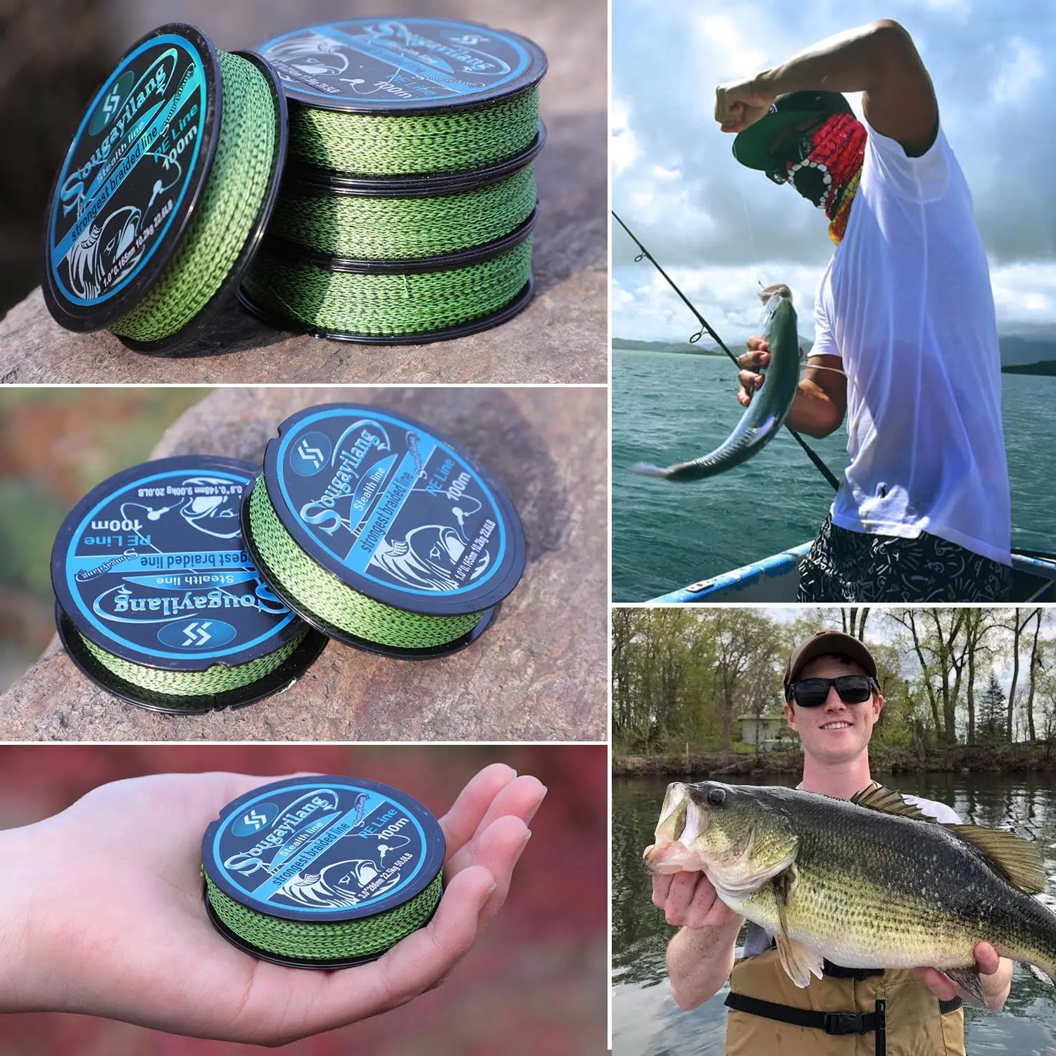 Heavy Duty PE Braided Fishing Line – 4-Strand Multifilament Fishing Wire (15LB-65LB, 100M-550M)