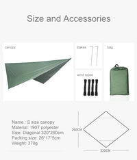Heavy Duty Camping Hammock with Mosquito Net & Rain Fly – Waterproof Outdoor Survival Hammock System