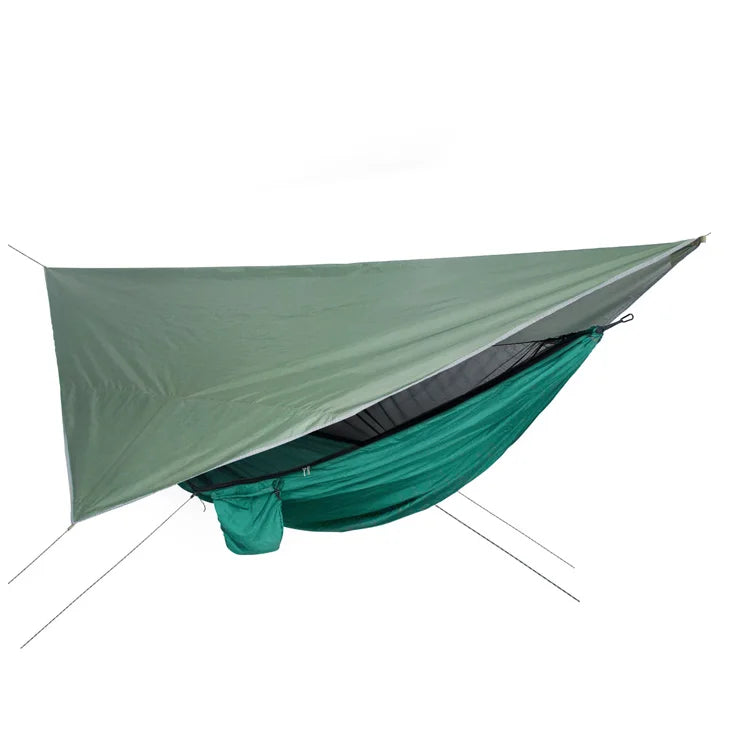 Heavy Duty Camping Hammock with Mosquito Net & Rain Fly – Waterproof Outdoor Survival Hammock System