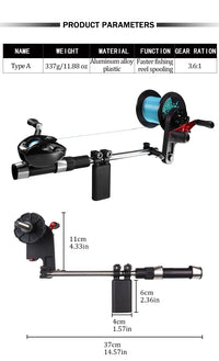 Portable Aluminum Fishing Line Spooler – Heavy Duty Handheld Reel Line Winder Tool