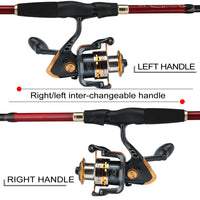 Sougayilang Telescopic Fishing Combo 1.8m 2.1m 2.4m Carbon Fiber Rod and 5.5:1 13+1BB Spinning Fishing Reel Fishing Kit Pesca