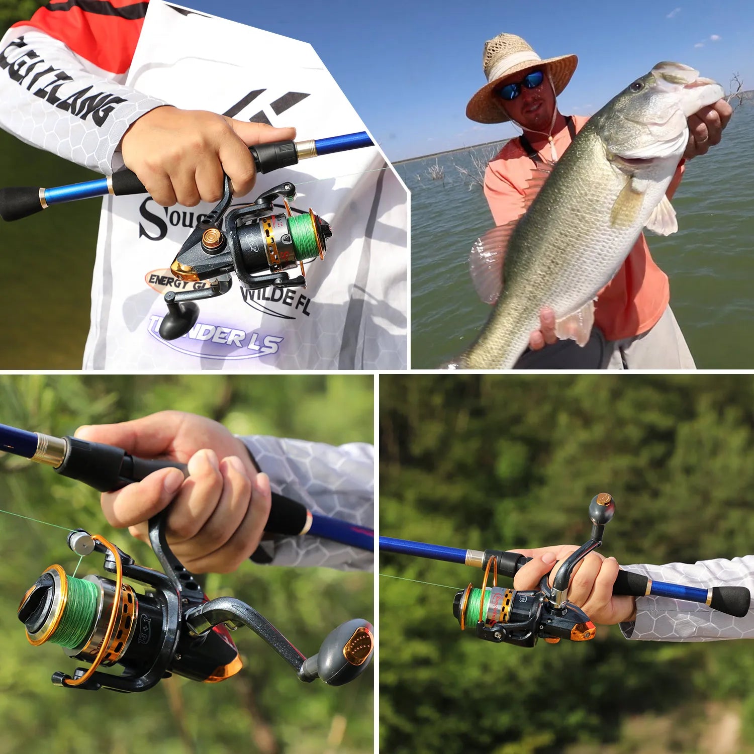 Sougayilang Telescopic Fishing Combo 1.8m 2.1m 2.4m Carbon Fiber Rod and 5.5:1 13+1BB Spinning Fishing Reel Fishing Kit Pesca