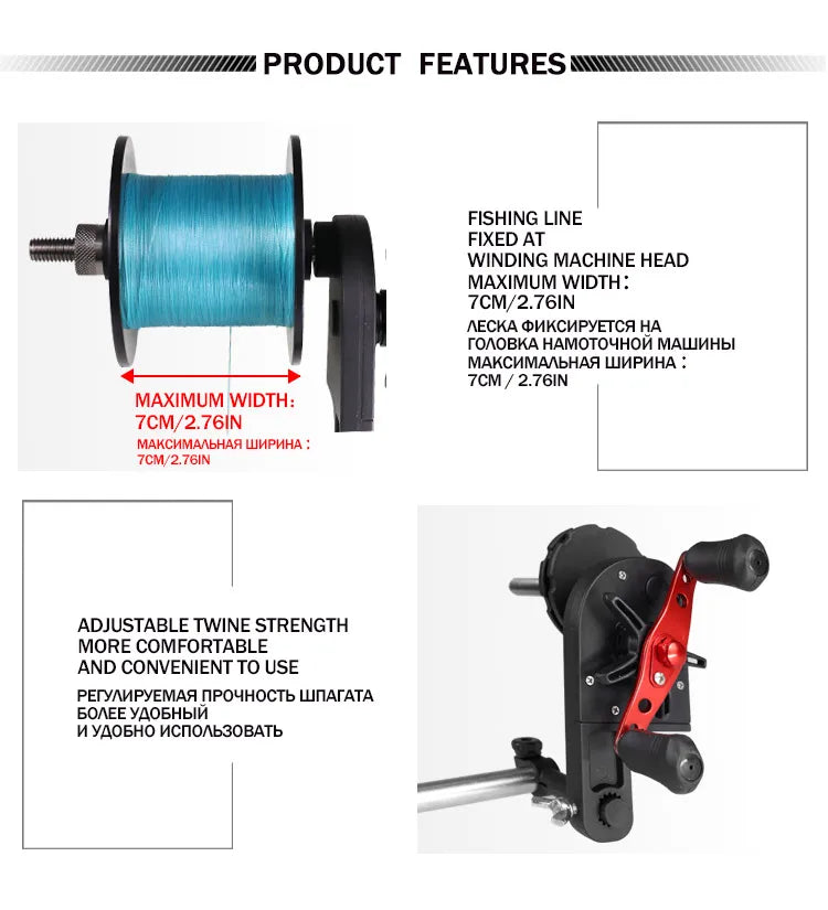 Portable Aluminum Fishing Line Spooler – Heavy Duty Handheld Reel Line Winder Tool