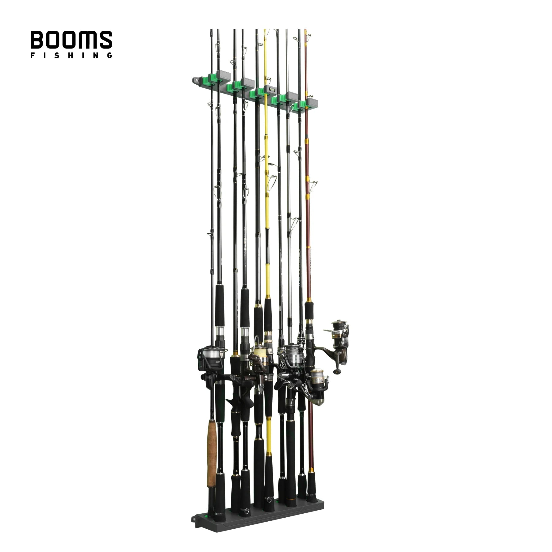 Heavy Duty Wall Fishing Rod Holder Rack – Vertical Storage Organizer for Up to 10 Rods