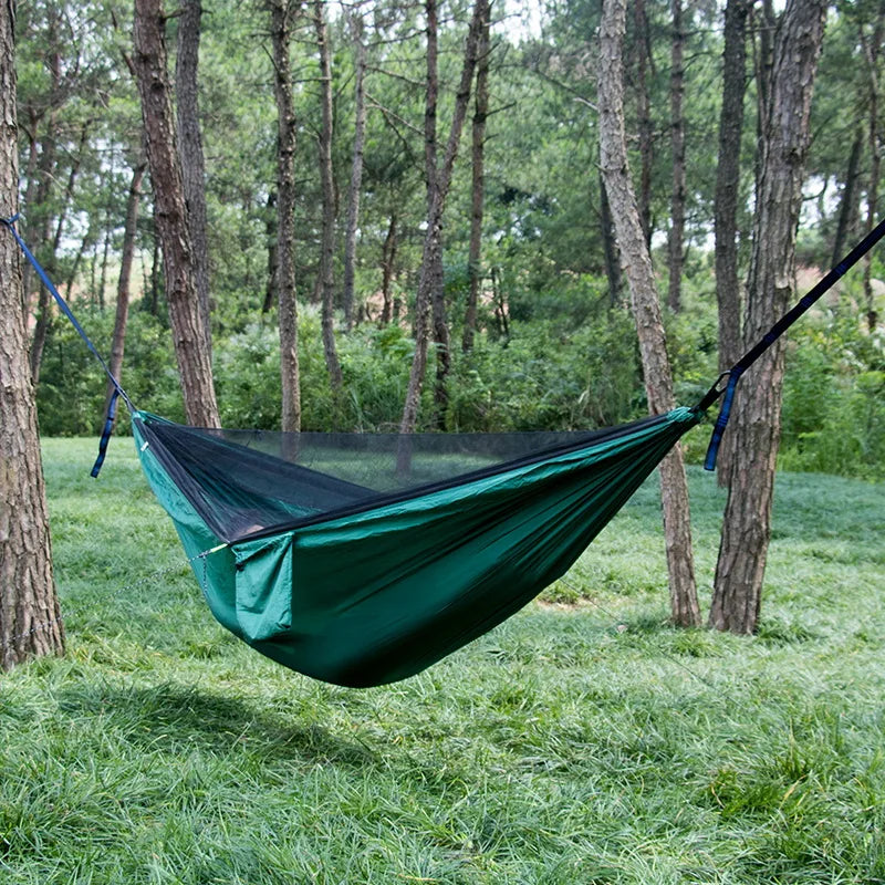 Heavy Duty Camping Hammock with Mosquito Net & Rain Fly – Waterproof Outdoor Survival Hammock System