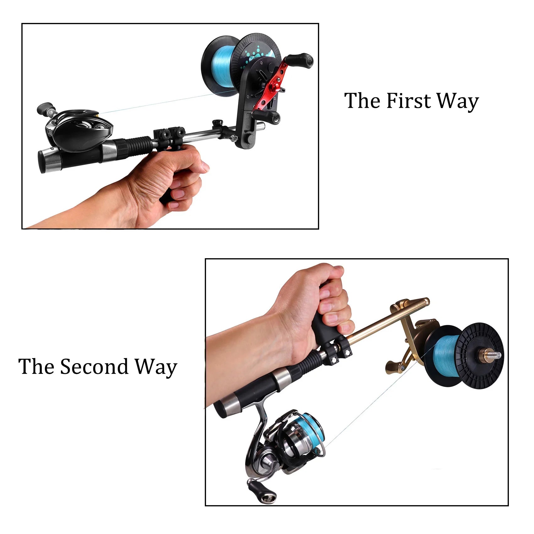 Portable Aluminum Fishing Line Spooler – Heavy Duty Handheld Reel Line Winder Tool