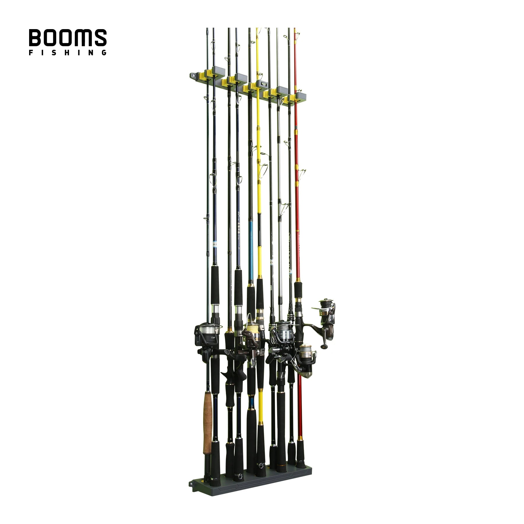 Heavy Duty Wall Fishing Rod Holder Rack – Vertical Storage Organizer for Up to 10 Rods