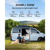 BLUETTI AC2A Portable Power Station – 204Wh LiFePO4 Battery, 300W (600W Power Lifting) AC Output, Solar Generator for Camping & Emergency Backup
