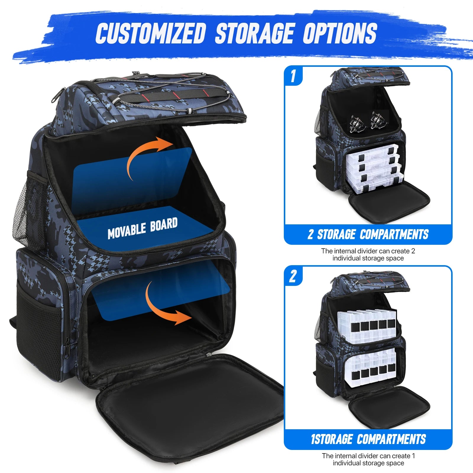 45L Heavy Duty Fishing Backpack Cooler – Waterproof Tackle Storage Bag with Rod Holders & Rain Cover