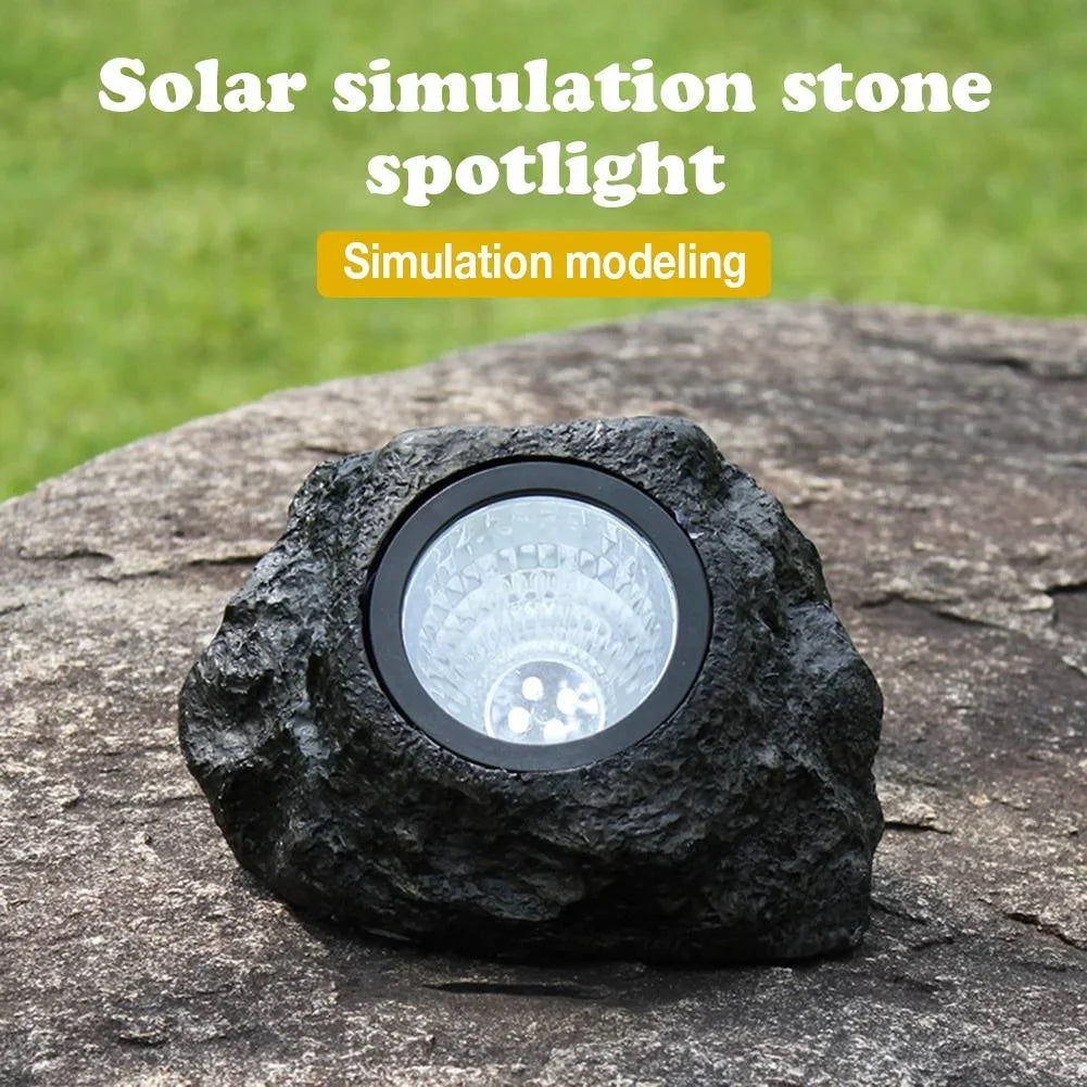 5W Solar Powered Light Simulation Stone Lights Spotlight Decoration Cold White IP65 Waterproof for Outdoor Garden Lawn Lamps