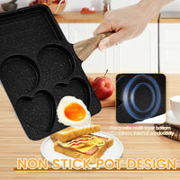 5in1 Frying Pan Multifunctional Egg Frying Pan 5Compartment Easy Cleaning Nonstick Cooking Pots for Cooking Kitchens Accessories