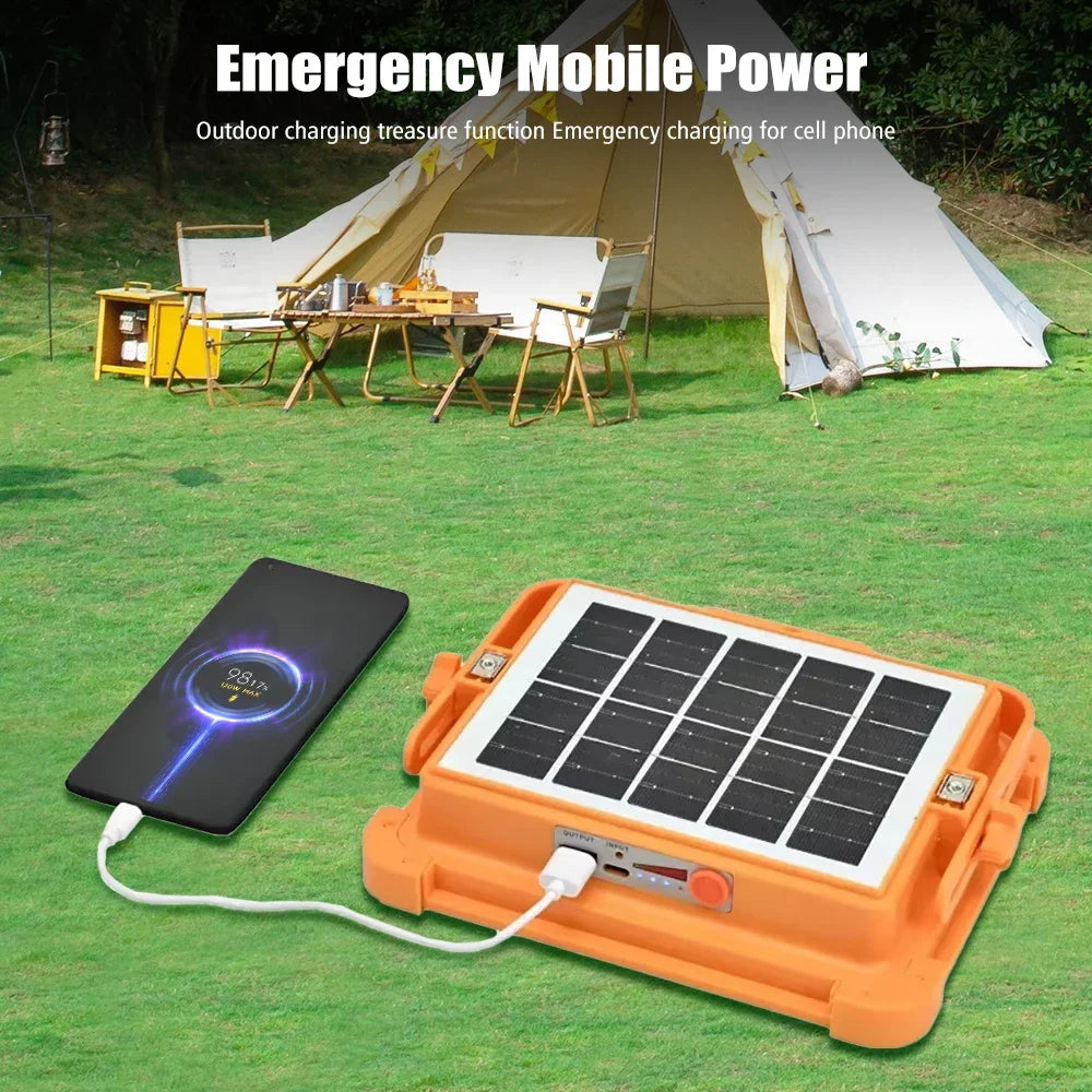 200W Portable Camping Lamp Solar Rechargeable with Magnet