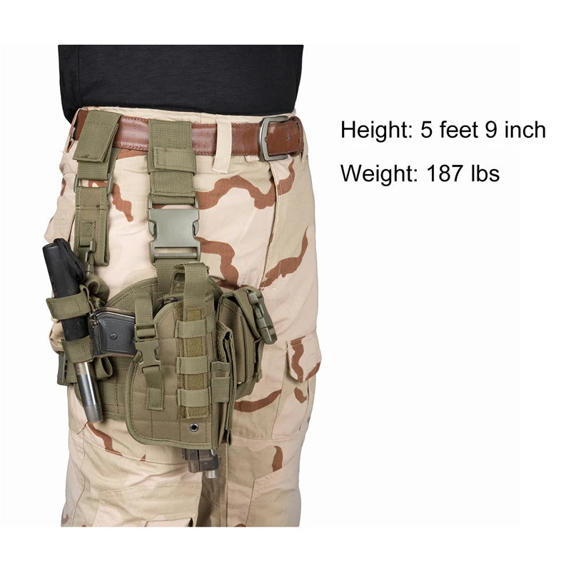 Tactical Leg Gun Holster with Phone Pocket for Hunting Gear