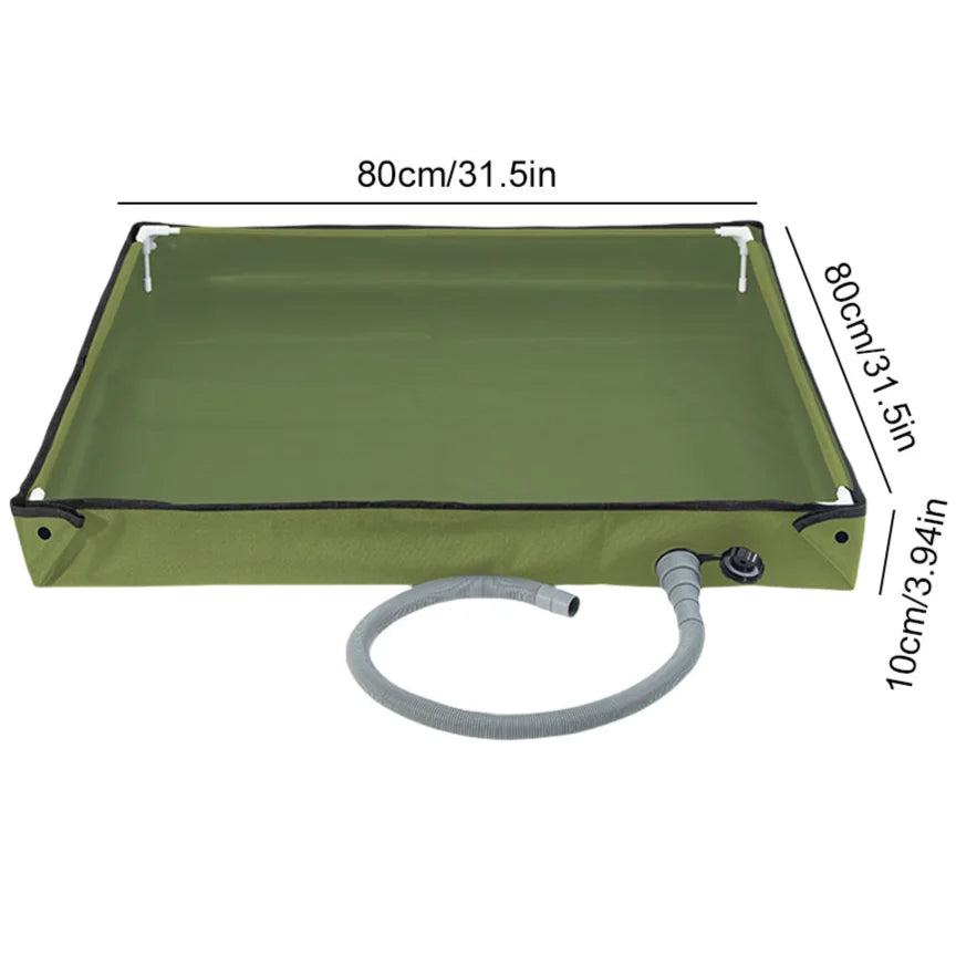 Foldable Shower Base with Drain Hose for Camping & Outdoor Use