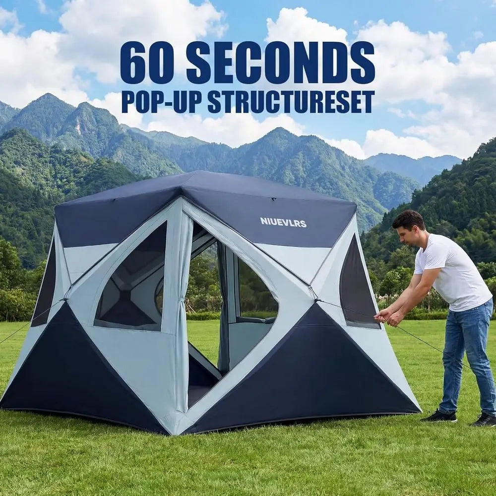 4 Person Quick Setup Camping Tent – Waterproof Wind Resistant Portable Shelter for Outdoor Camping & Hiking