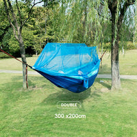 Portable Heavy Duty Nylon Camping Hammock with Mosquito Net – Single/Double Outdoor Travel Hammock