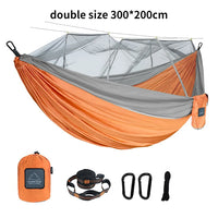 Portable Heavy Duty Nylon Camping Hammock with Mosquito Net – Single/Double Outdoor Travel Hammock