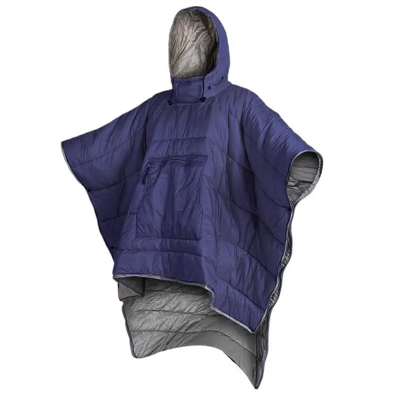 Unisex Wearable Sleeping Bag Poncho – Waterproof Windproof Hooded Camping Blanket for Travel & Outdoor Adventures