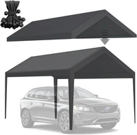 10x20 Heavy-Duty Carport Canopy Cover, Waterproof Replacement Top with Edge & Bungees (Frame Not Included)