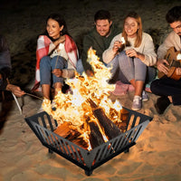 Fire Pit 25 Inch Outdoor Outside Wood Burning Portable Firepit Log Stove Fireplace for BBQ Camping Campfire Bonfire Backyard
