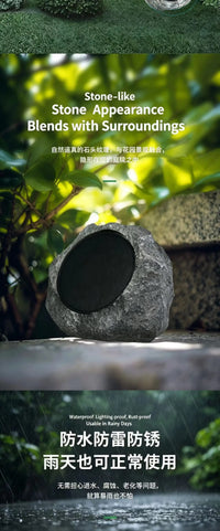 Solar Powered Simulation Stone Bluetooth Remote Control Speaker for Outdoor Lawn and Courtyard Decoration Without Wiring