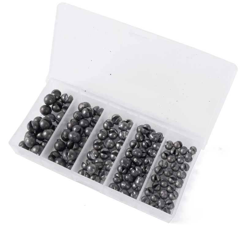 120PCS Fishing Lead Weights Set – Heavy Duty Open Round Sinkers for Raft & Sea Fishing