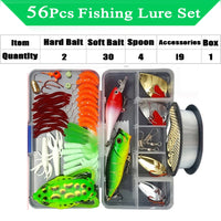 Fishing Lure Kit Set for Bass Pike Crank Tackle with Box