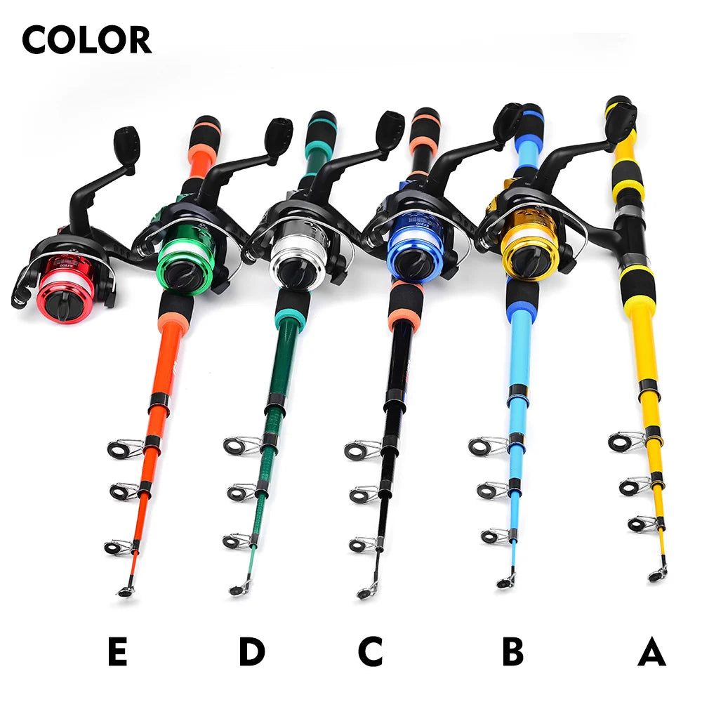 Portable Glass Fiber Telescopic Fishing Rod – Heavy Duty Baitcasting Fishing Pole