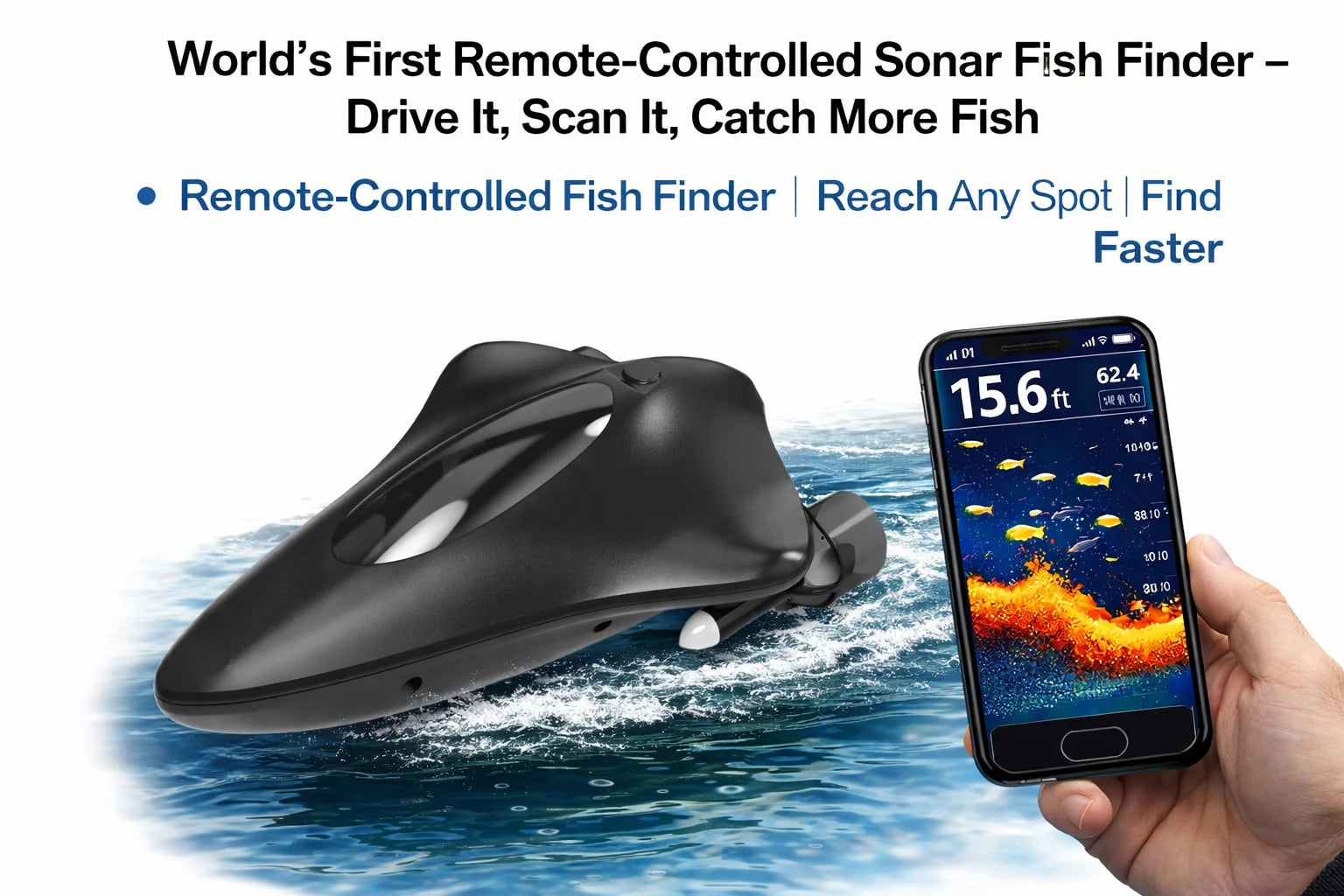 Remote-Controlled Sonar Fish Finder with App Wireless Depth Finder Fish Icons Wifi fish finder fishing fishfinder boat kayak