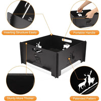 Fire Pit 25 Inch Outdoor Outside Wood Burning Portable Firepit Log Stove Fireplace for BBQ Camping Campfire Bonfire Backyard