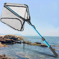 Heavy Duty Retractable Fishing Net – Aluminum Alloy Folding Landing Net with Extendable Pole