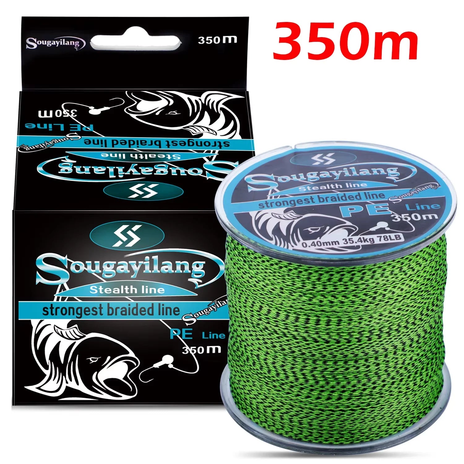 Heavy Duty PE Braided Fishing Line – 4-Strand Multifilament Fishing Wire (15LB-65LB, 100M-550M)