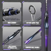 Heavy Duty 2-Piece Carbon Fiber Fishing Rod & Reel Combo – CNC Aluminum Spinning Reel Set