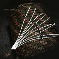 550 Military Standard 9-Core Paracord Rope 4mm for Outdoor Use