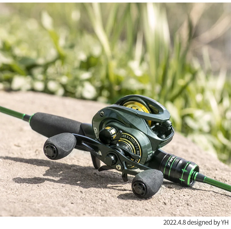 Ultra Smooth Baitcasting Fishing Reel – High Speed 7.2:1 Gear Ratio Reel for Bass Fishing