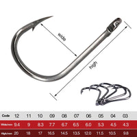Heavy Duty Fishing Hooks Set – High Carbon Steel Barbed Hooks for Saltwater & Freshwater Fishing
