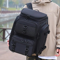 Heavy Duty Fishing Backpack with Rod Holders – Waterproof Multifunctional Tackle Storage Bag for Fishing & Hiking