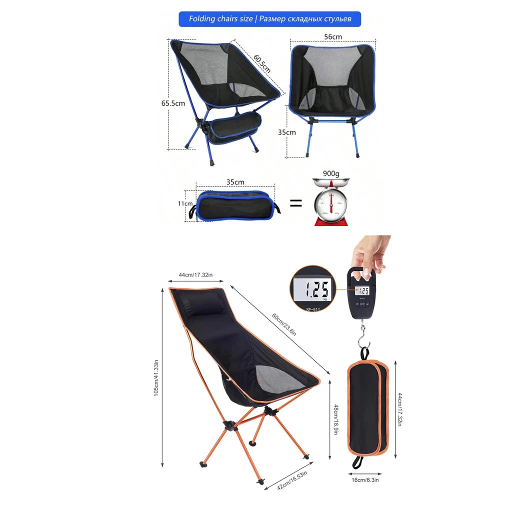 Portable Folding Chair – Ultralight Aluminum for Camping & Hiking